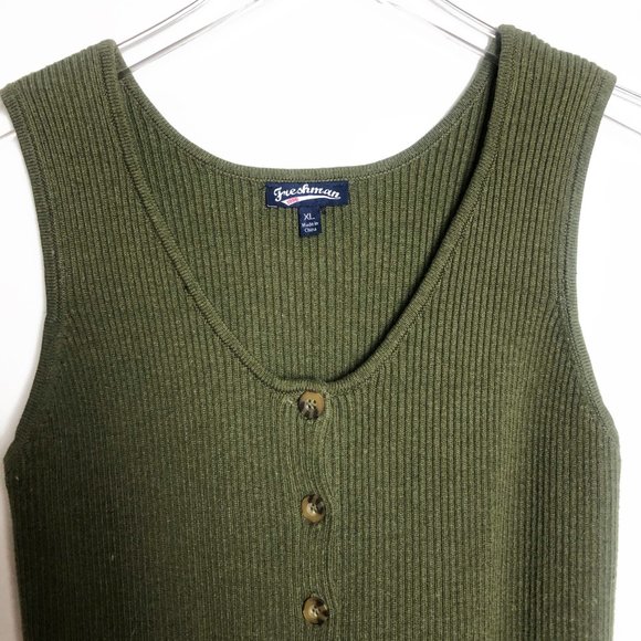 Freshman 1996 | Green Ribbed Sweater Tank Top - Picture 2 of 6